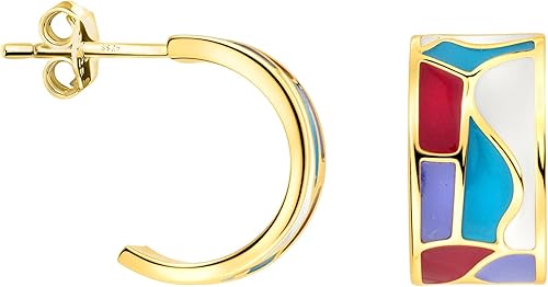 SOFIA MILANI - Boucles d'Oreilles pour Femme en Argent 925 - Plaqué Or - Clou d'
