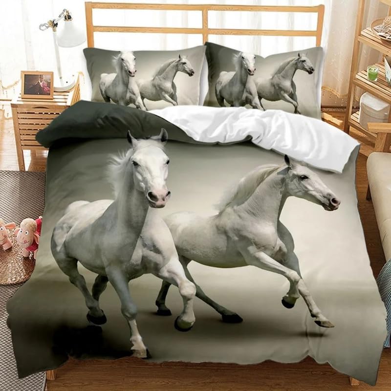 Housse de couette cheval d'argent 90x190 pour transformer la chambre de votre enfant