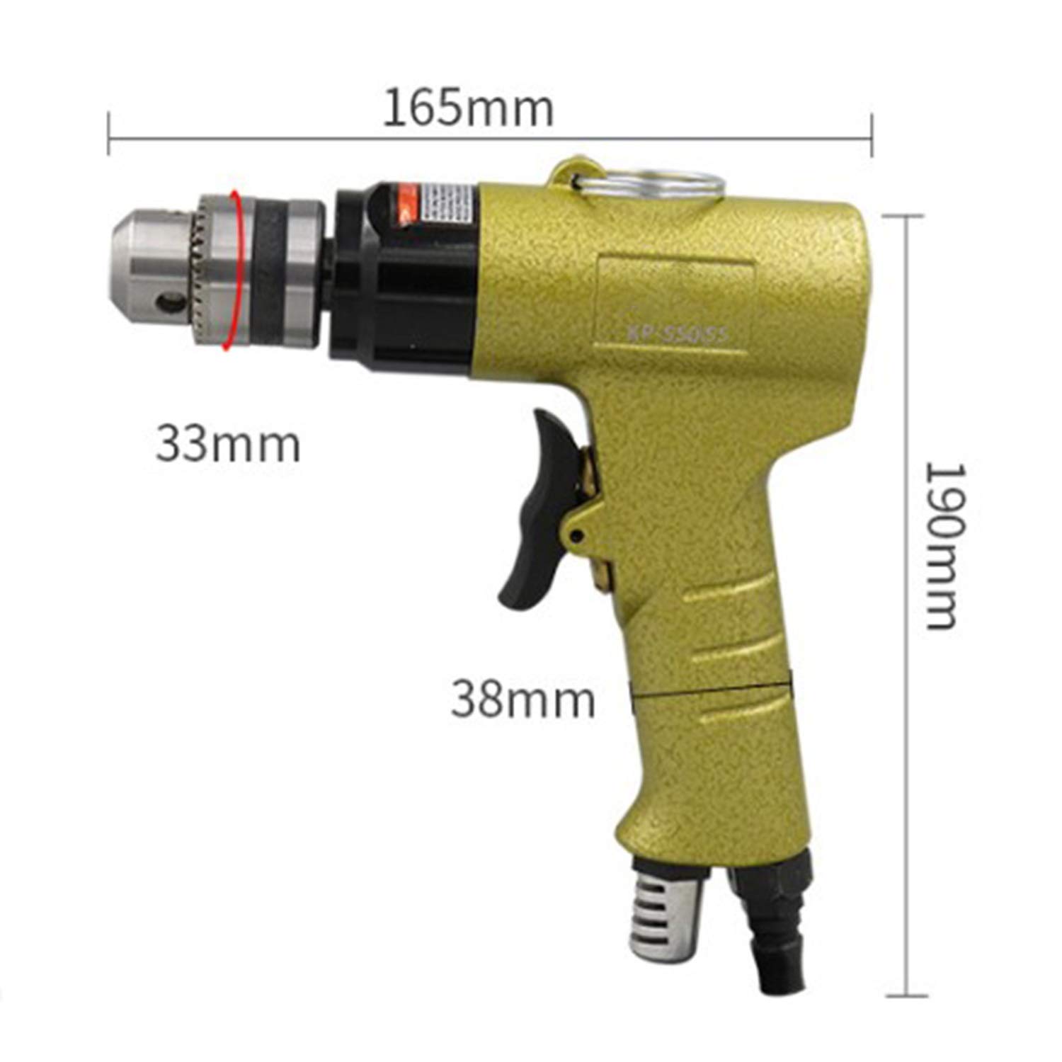 Narzędzia pneumatyczne, 3/8 "(10 mm) pneumatyczne wiertło pistoletowe, pozytywne i negatywne wiertło powietrza, narzędzie do wiercenia pneumatycznego dla profesjonalistów poszukujących wydajności