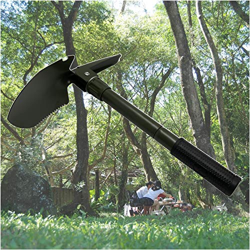 XKMT- Multi-Functional Clamping Hiking Military Folding Shovel Survival Spade Emergency Green [P/N: ET-Shovel001]