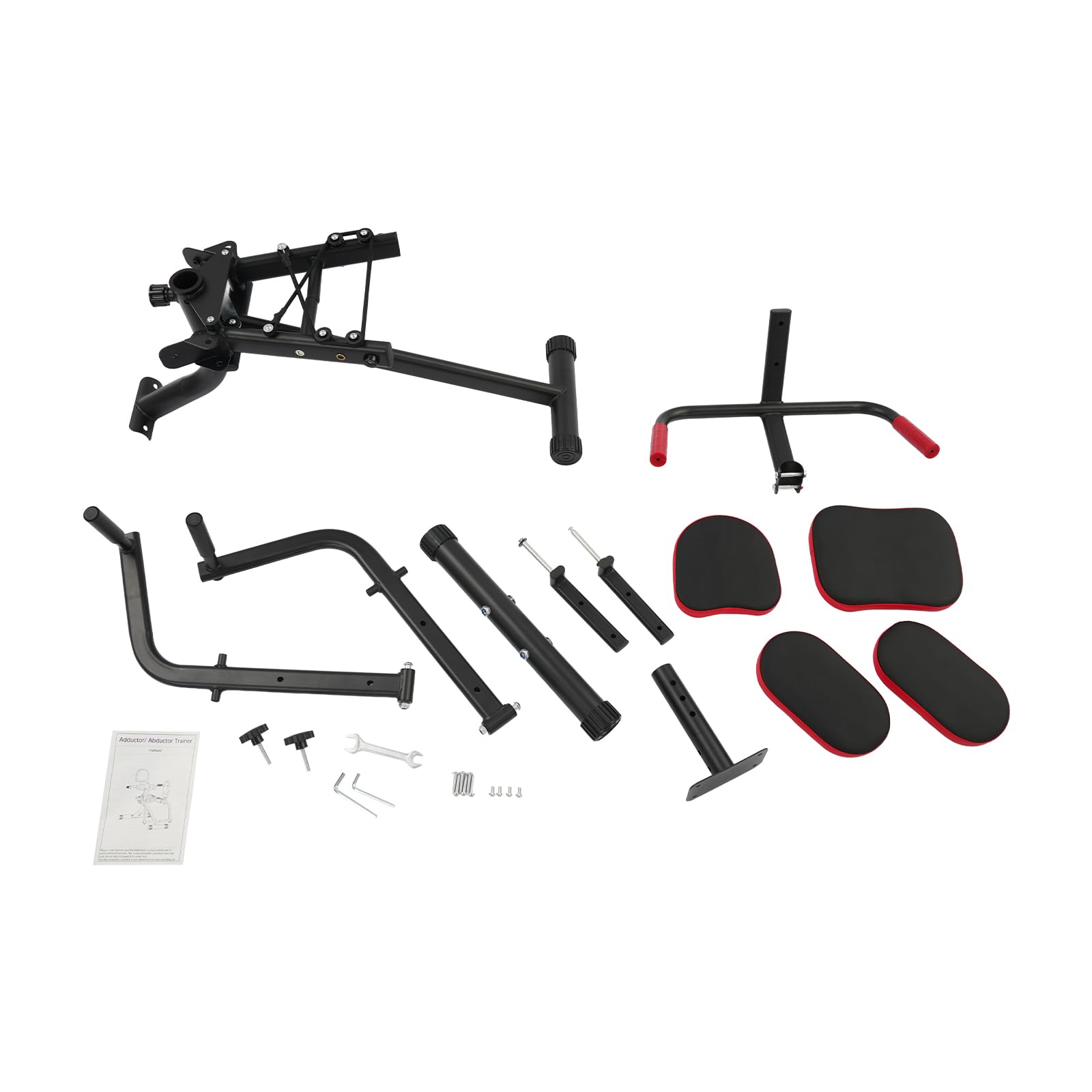 Abduktoren und Adduktoren Trainer, 2 in 1 Hüfttrainer für Zuhause | 70 bis 76 cm höhenverstellbar, Stahlrahmen, Sitz und Rückenlehne gepolstert, 88 x 27 cm, Home Gym