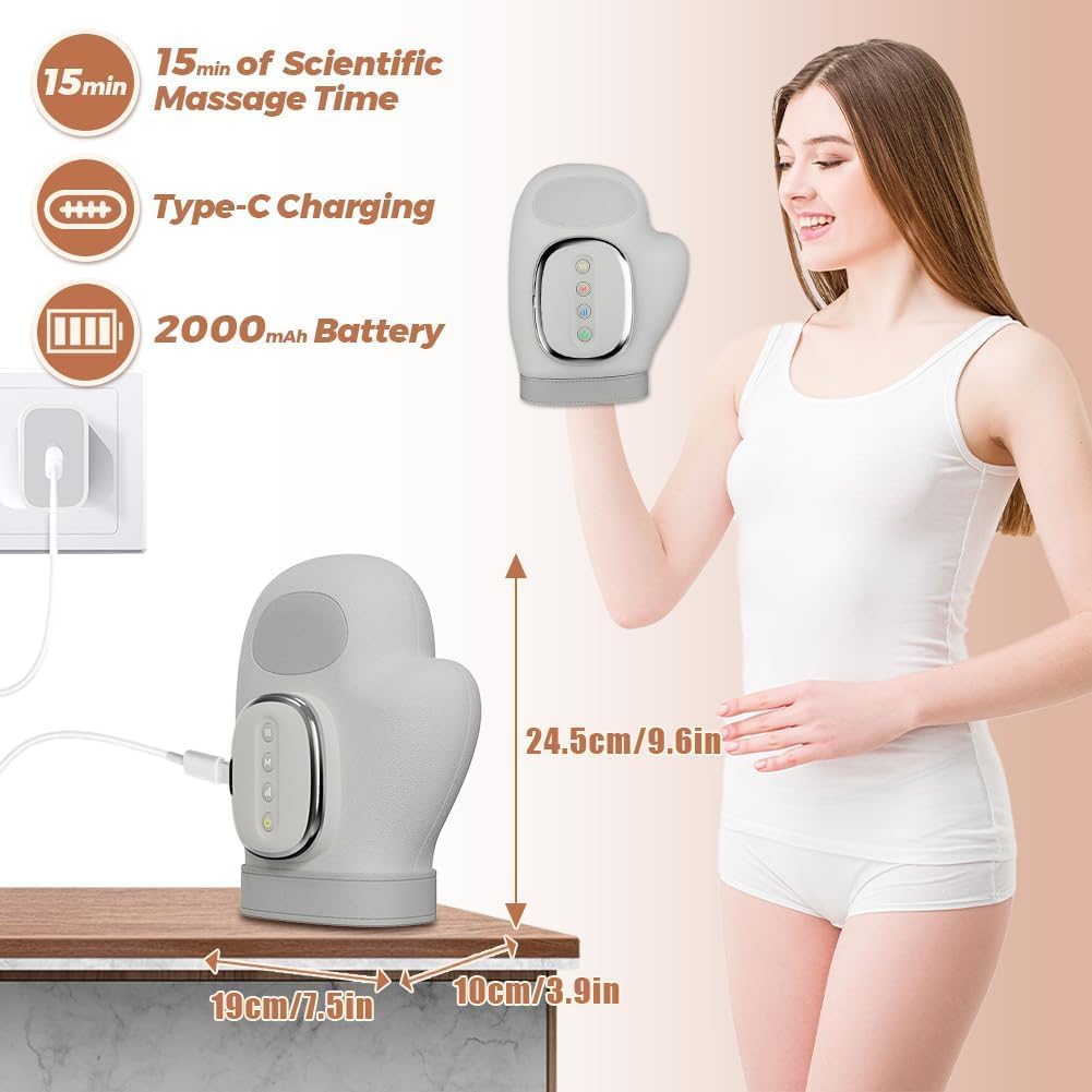 Hand Massager, Electric Massage with Heat Compression 3 Adjustable Modes 5 Strength 3 Temp Settings 108 to 121℉ Portable Rechargeable Cordless Design for Carpal Tunnel and Tired Hands - Image 3