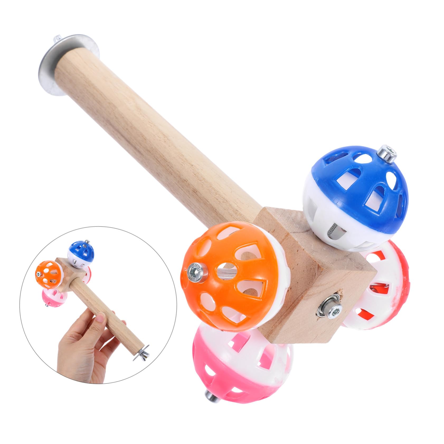 Toddmomy 3piezas Perchadero para Aves con Pelota Giratoria Soporte para Jaula De Periquitos y Accesorio para Juguetes De Aves Diseño Texturizado y Instalación
