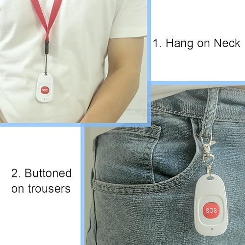 Miniatura 4 de Topvico Botón de emergencia WiFi para ancianos, dispositivos de alerta de caída para personas mayores, pulsera de alarma SOS Life, localizador