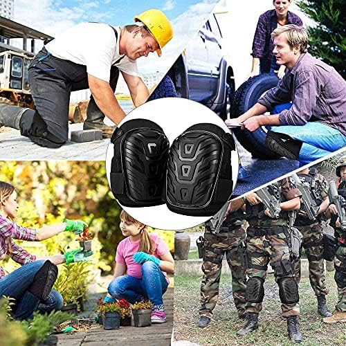 morxinle Professional Knee pads,Knee Pads for Work with Heavy Duty Gel Knee Pads Non-Slip Strong Double Straps and Adjustable Easy-Fix Clips for Construction,Flooring,Gardening and Cleaning