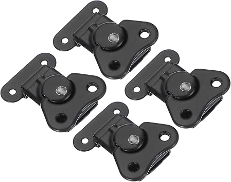 PATIKIL Spring Loaded Small Butterfly Twist Latch 2"x1.5", 4 Pack Steel Twist Latch and Keeper Toggle Clamp Metal Hardware for Case Box Chest Closure, Black