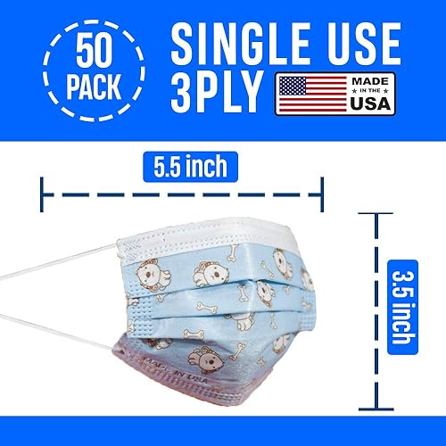 Miniatura 3 de Paquete de 3 capas desechables para niños, 3 capas, fabricado en los Estados Unidos, ajuste perfecto