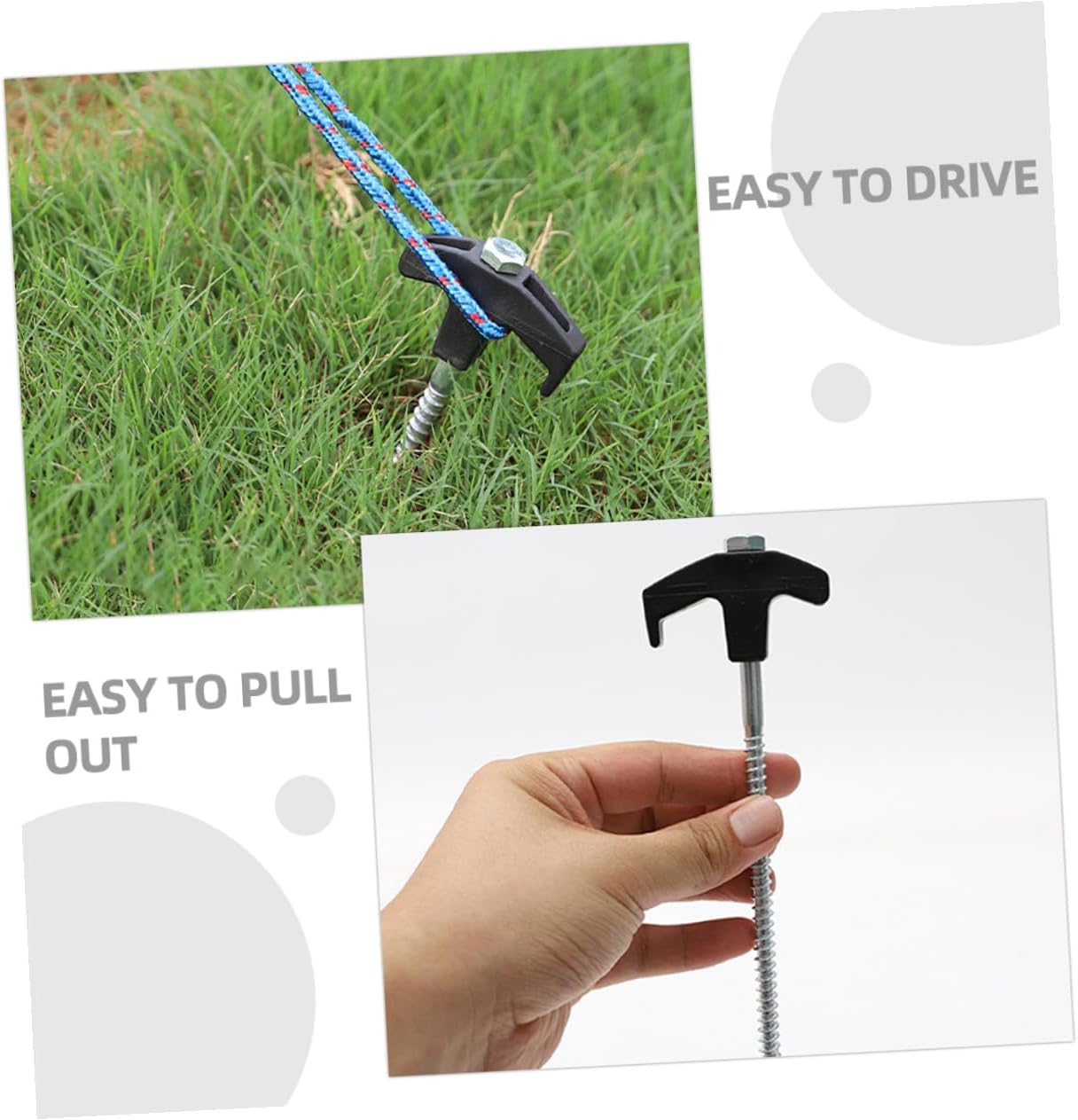 Heavy Duty Steel Tent Stakes and Ground Anchors Set, 22pcs Camping Canopy Stakes for Outdoor Windproof Shelter, Reusable Small Tent Pegs for Hiking and Lawn Gardening