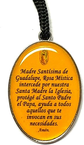 Miniatura 2 de Collar católico con colgante de medalla virgen de Nuestra Señora de Guadalupe, Esmalte, No es una piedra preciosa