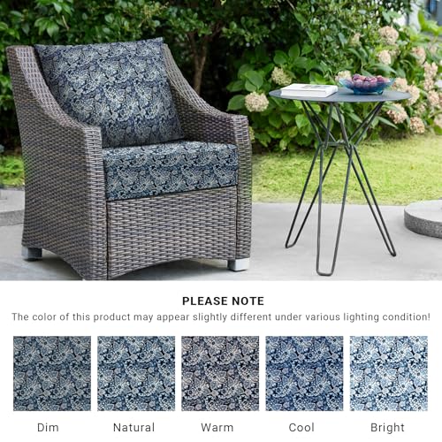 Image of Outdoor Cushions for Patio Furniture,Outdoor Seat Cushion Set 24 x 24 x 5.75 Inch,Waterproof & Fade Resistant Outdoor Chair Cushions,Deep Patio Chair Cushion with Removable Cover,Green Paisley