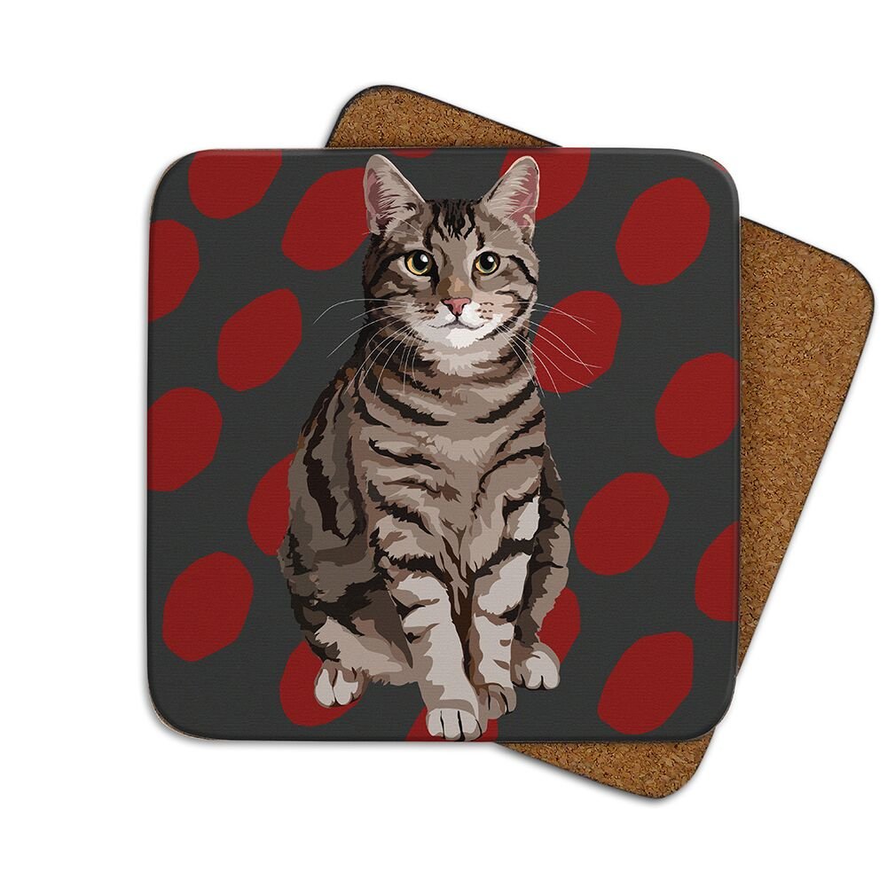 Leslie Gerry Animal Collection Tabby Cat Coaster