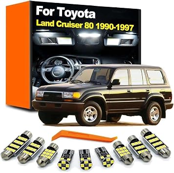 16Pcs LED Interior Map Dome Reading Light Bulb Kit, for Land Cruiser 80 LC80 1990 1991 1992 1993 1994 1995 1996 1997