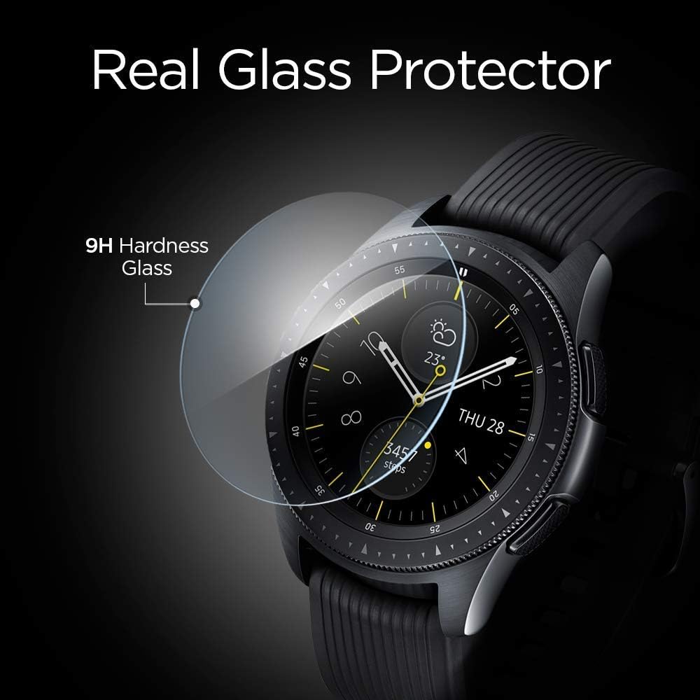 Spigen Tempered Glass Screen Protector [GlasTR Slim] Designed for Galaxy Watch 42mm (2018) / Gear Sport (2017) / Gear S2 (2015) [9H Hardness] - 3 Pack