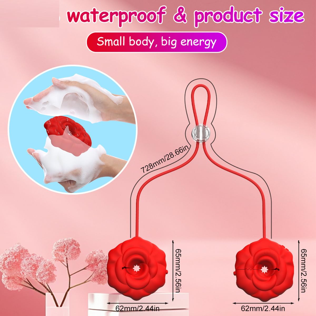 Morsetti vibranti per capezzoli in silicone, vibratore ricaricabile a 9 modalità per coppie, stimolatore per capezzoli a forma di rosa, massaggiatore portatile per donne