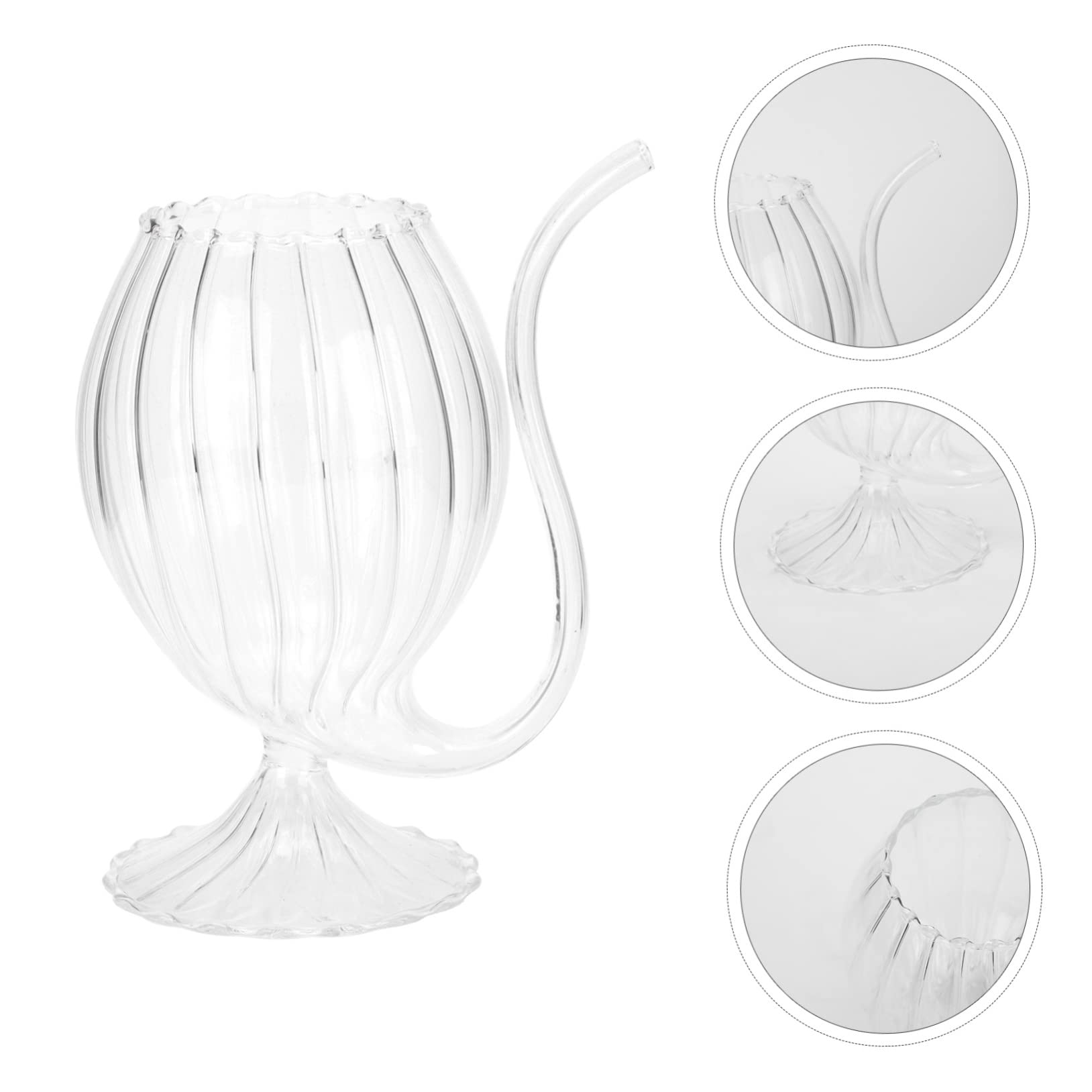 SHOWERORO 1pc Creative Glass Cup with Tube Straw Transparent Wine Drinking Glass for Parties Cocktails and More Safe Healthy and Convenient for Wine and Celebrations