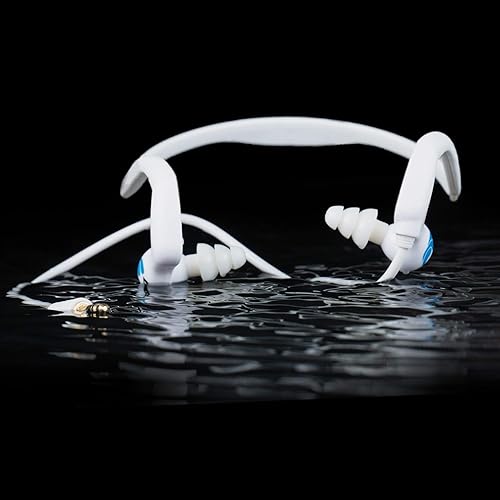 Miniatura 5 de HydroActive Auriculares impermeables de cable corto premium (conector de 0.138 in con cable) con 11 auriculares en 4 estilos (se requiere compra de