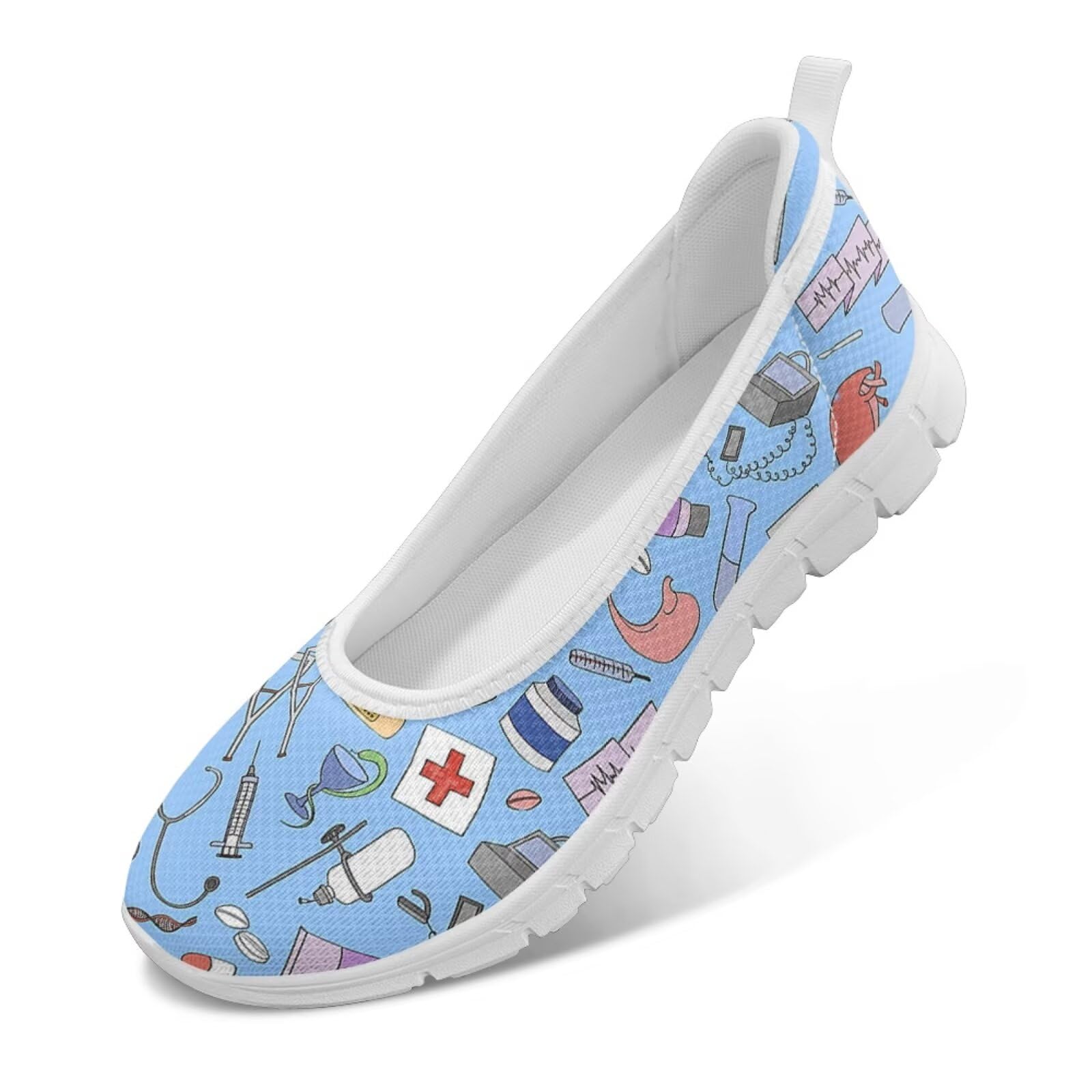 chaqlin Damskie buty do biegania, płaskie buty na bose stopy, lekkie damskie wsuwane buty do chodzenia, buty pielęgniarskie