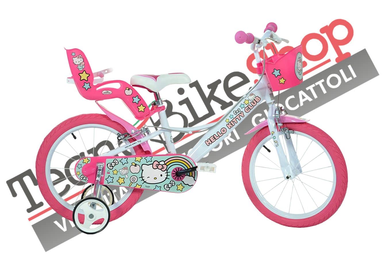 Bici per Bambina Bicicletta Dino Bikes Hello Kitty Taglia 12" - 14" - 16"
