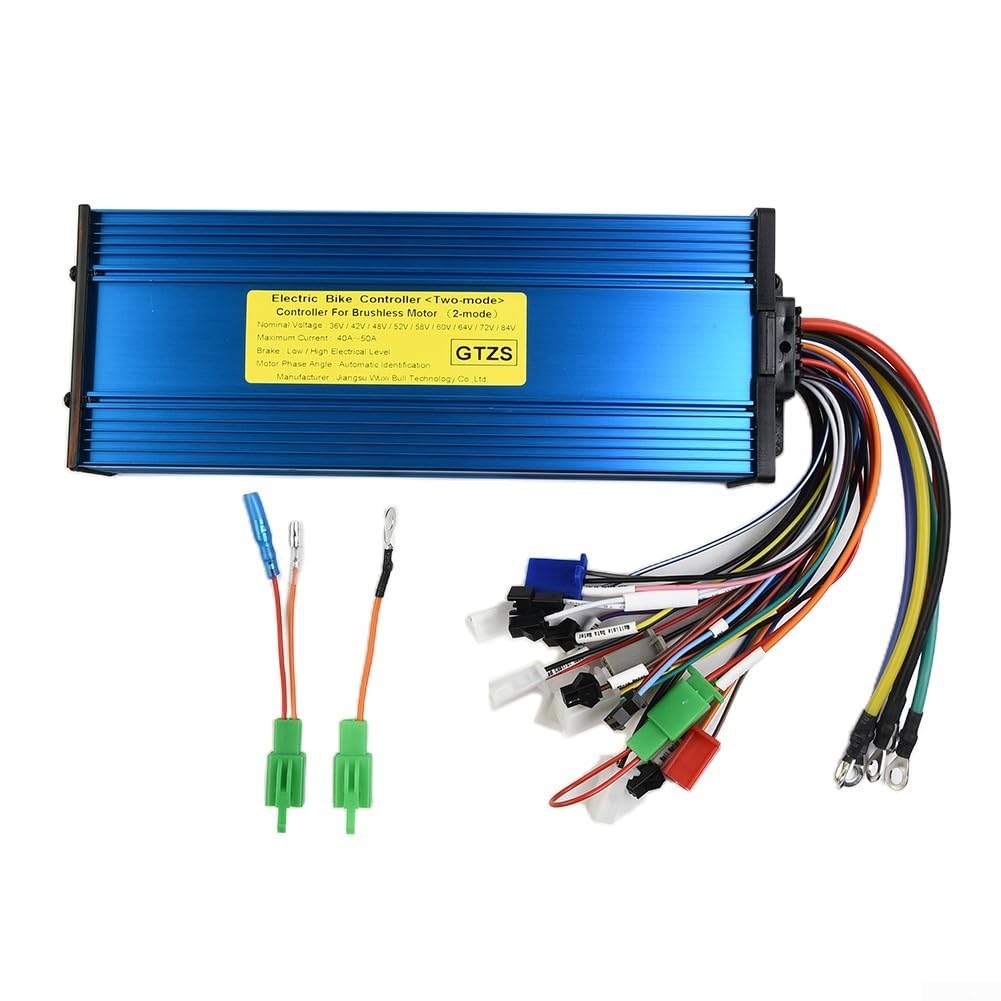 Controlador de motor de cubo sin escobillas 1500W 48V-72V 45A 18 Mosfets caja de metal para E-Bike E-Scooter