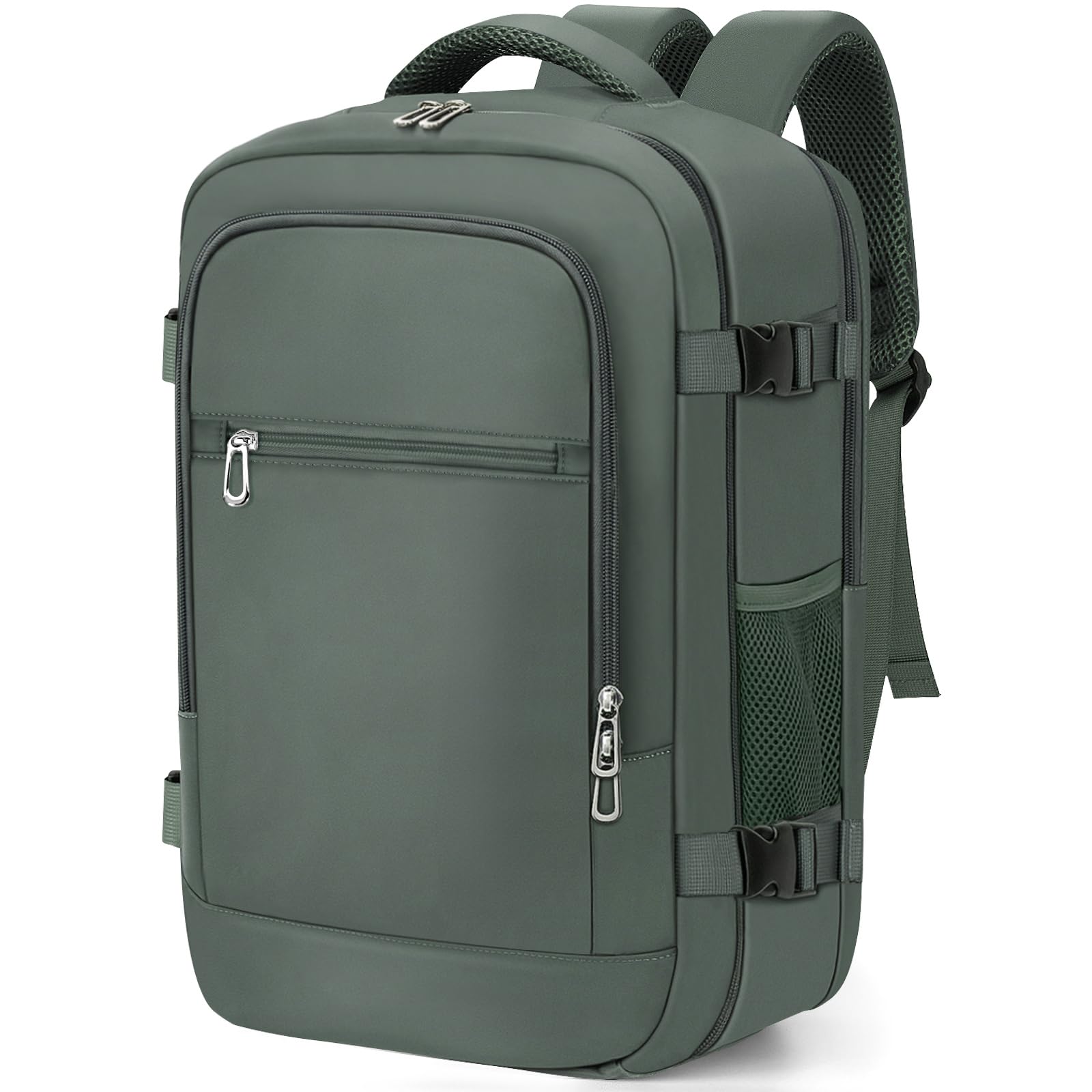 BAHIWOM Zaino per Ryanair 40x20x25, Bagaglio a Mano 20L Sotto il Sedile, Zaino Aereo Antifurto con Tasca PC 14 Pollici, Borsa da Cabina Uomo Donna per Lavoro Trekking - Verde