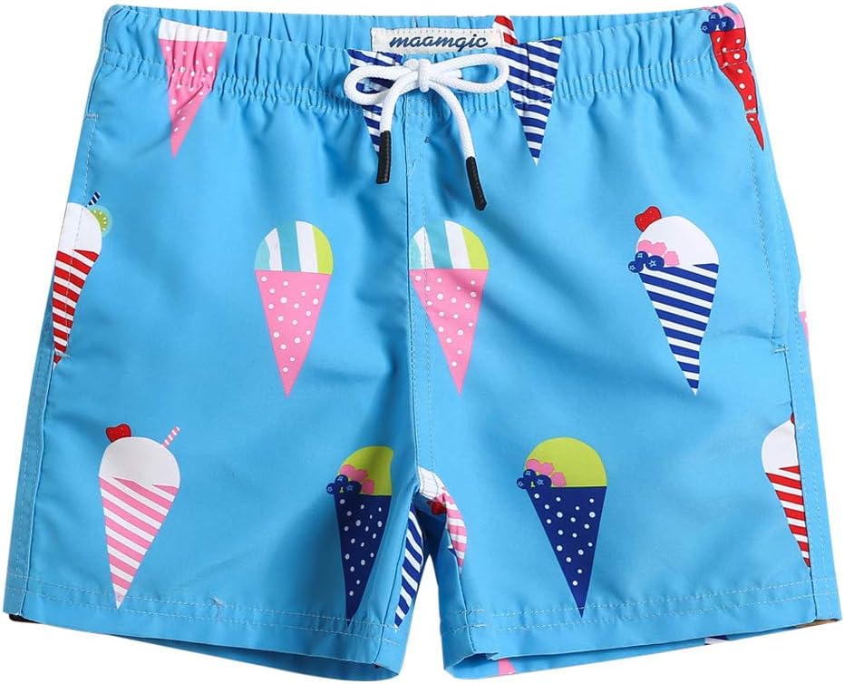 maamgic Boys Swim Trunks Toddler Swim Shorts Little Boys Bathing Suit Swimsuit Toddler Boy Swimwear,Ice-Lake Blue,10 T