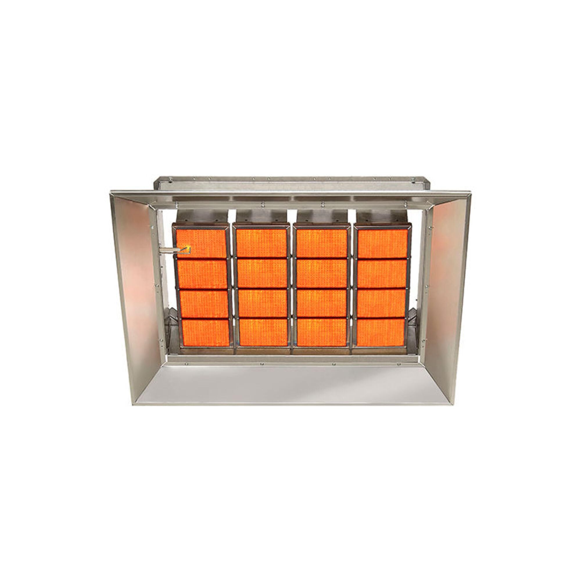 SunStar Natural Gas Heater Infrared Ceramic by GUM – 33.38"L x 26.5"W x 7.75"H, Aluminized Steel / Aluminum Reflectors, Model SG14-N