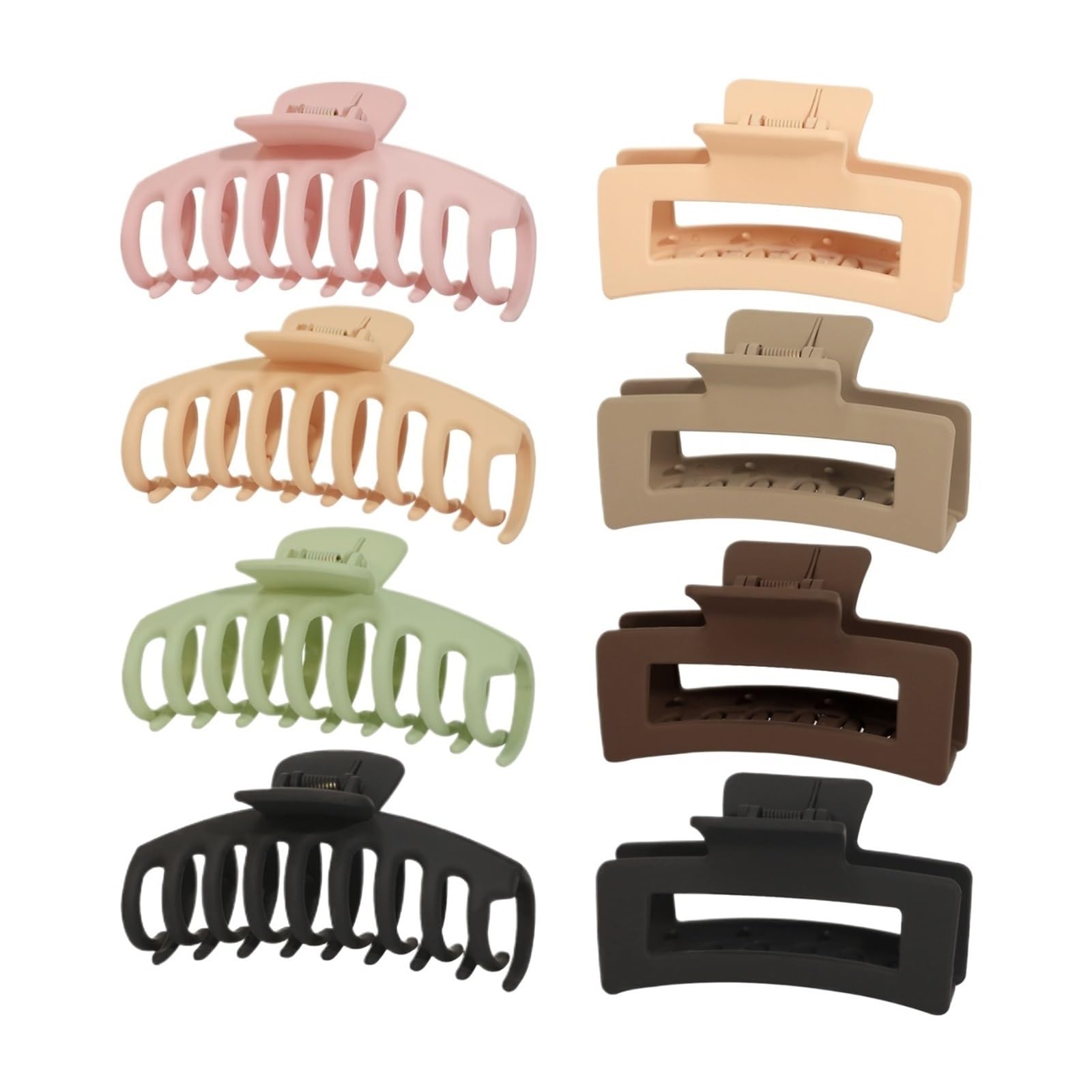 8 fermagli for capelli opachi grandi da 4 pollici, pinze for a tenuta forte for spessi, sottili e ricci(MIX C 8Pcs)