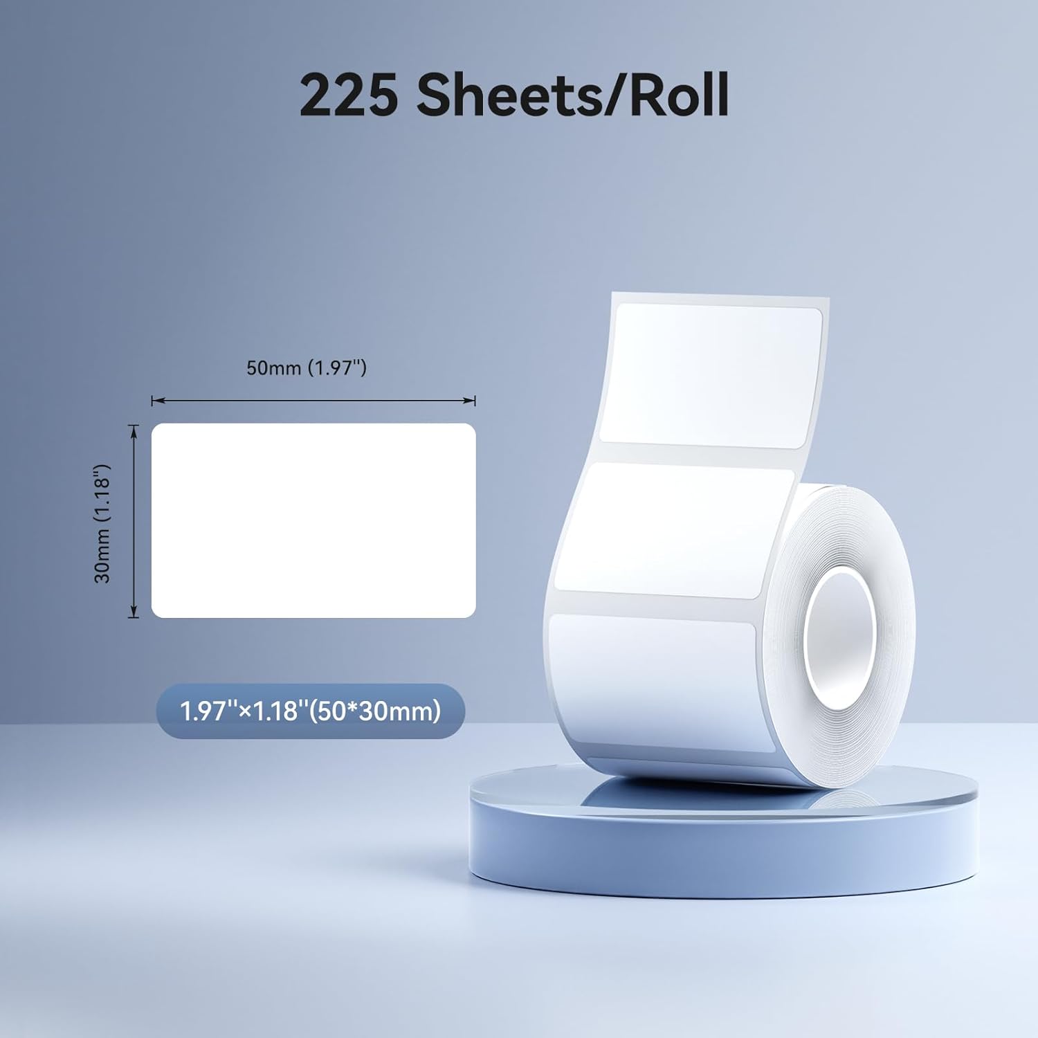 NIIMBOT M2/M3 Thermal Transfer Labels 1.97''x1.18'', for M2/M3 Label Maker, PET Material, Waterproof and High-Temperature Resistance, Long Storage Time, White Label Tape(50x30mm-225) - Image 2