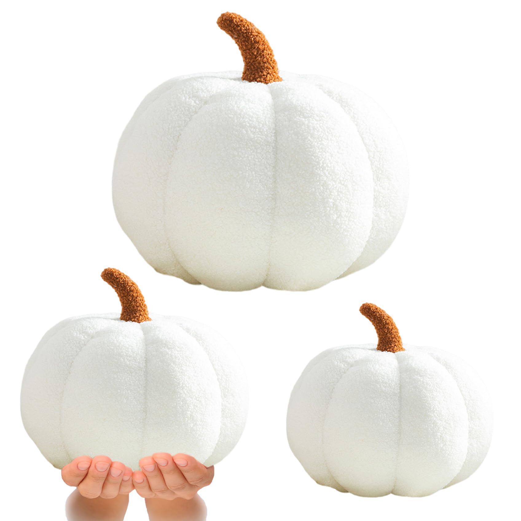Coussin de citrouille Halloween : lot de 2 oreillers décoratifs doux de 20 et 28 cm