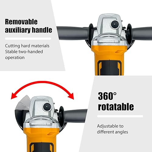 Miniatura 4 de Herramienta de amoladora para batería Dewalt de 20 V, motor eléctrico sin escobillas de 11000 RPM, amoladoras de 3 velocidades variables, amoladora
