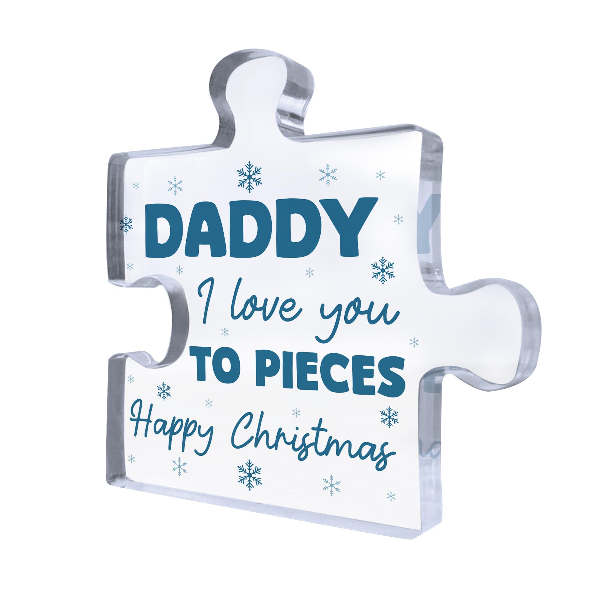 Red Ocean For DADDY Happy Christmas For Daddy Acrylic Puzzle Block From Daughter Son Thank You Him