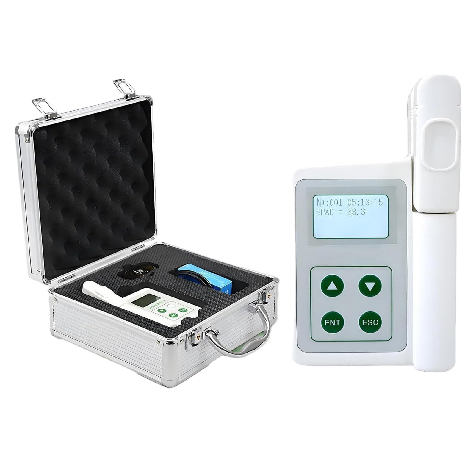 Fcttcd Rechargeable Chlorophyll SPAD Meter, Plant Nutrient Tester with Leaf Temperature Detection, 50000 Data Storage, Portable Device for Agriculture Farming Home Gardening, for Farmers Gardeners