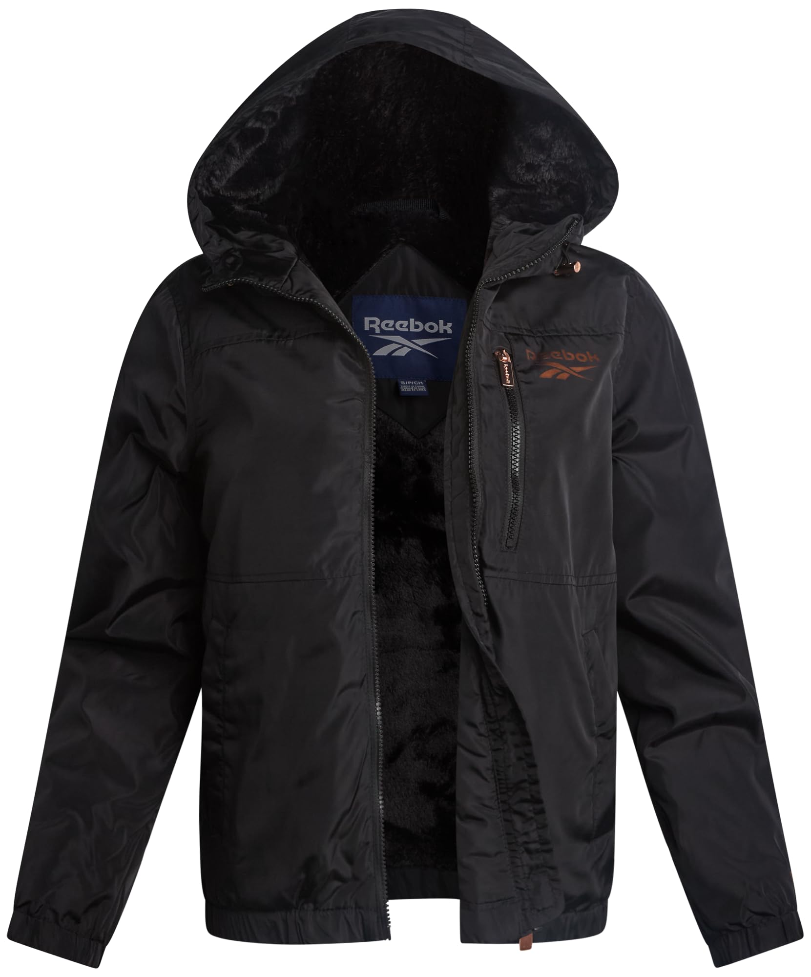 Womens Rain Jacket - Midweight Sherpa Lined Full-Zip Coat with Hood