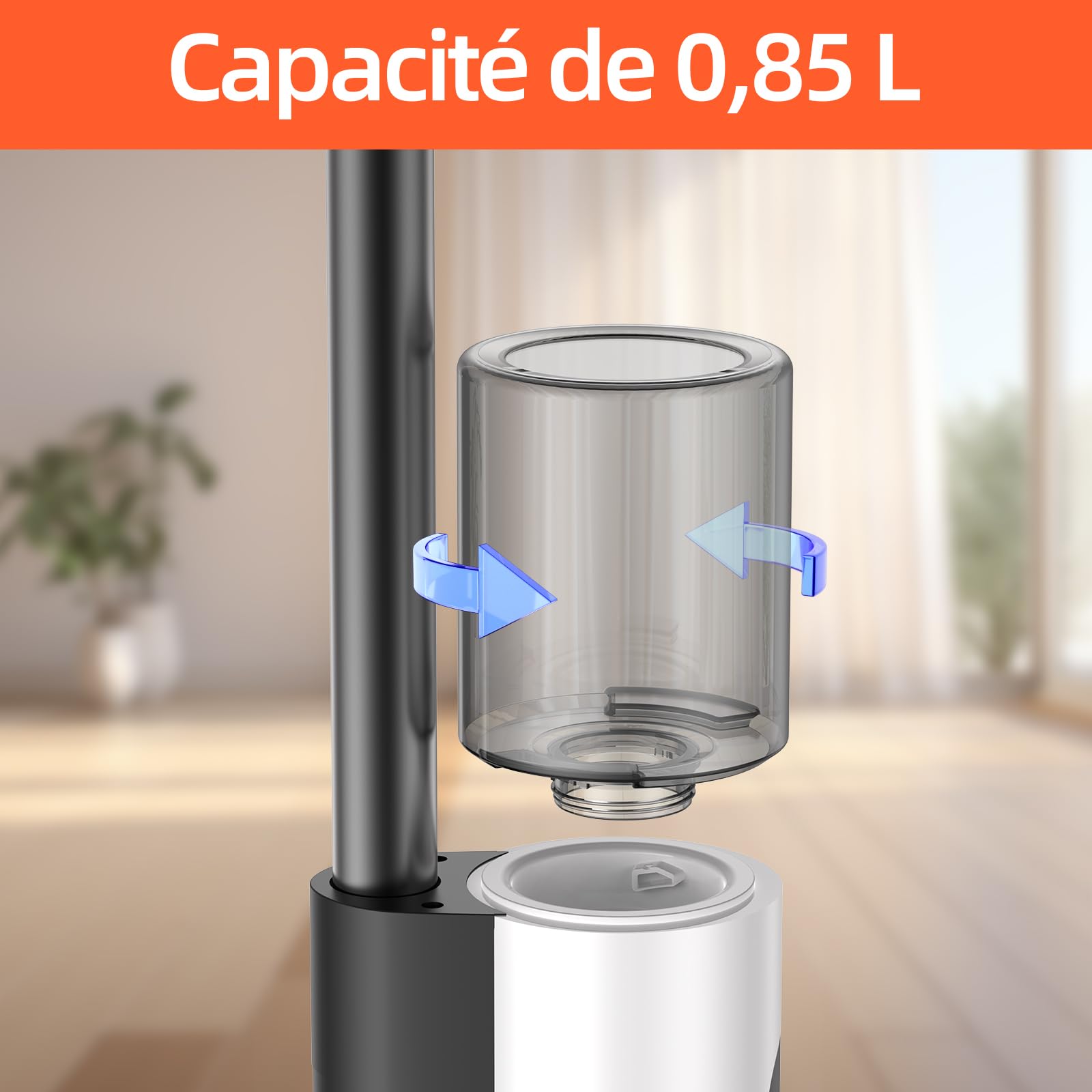 JONR Réservoir d'eau propre de rechange pour aspirateur sec et humide JONR ED12 et vadrouille, 850 ml