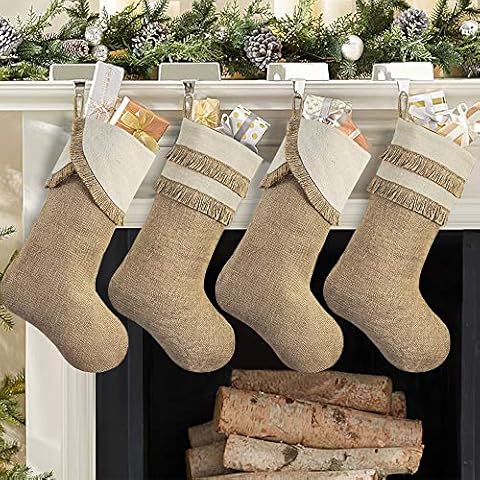 Ivenf Fringed Christmas Stockings Cover