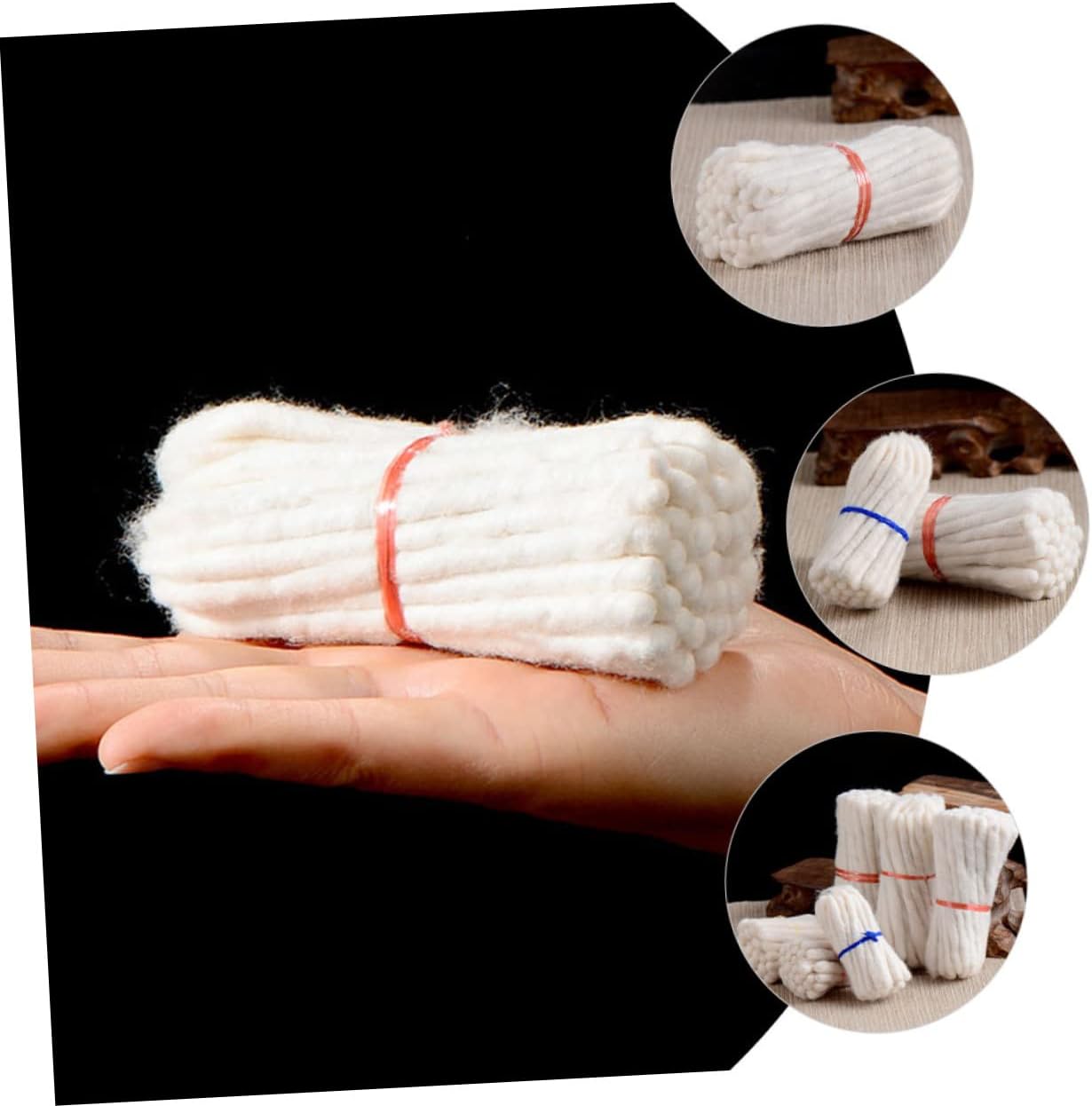 Cabilock 10sets Cotton Wicks for Butter Lamps of Cotton Wicks for Oil Lanterns and Sacrificial Lamps for Candle Making and Indoor Use