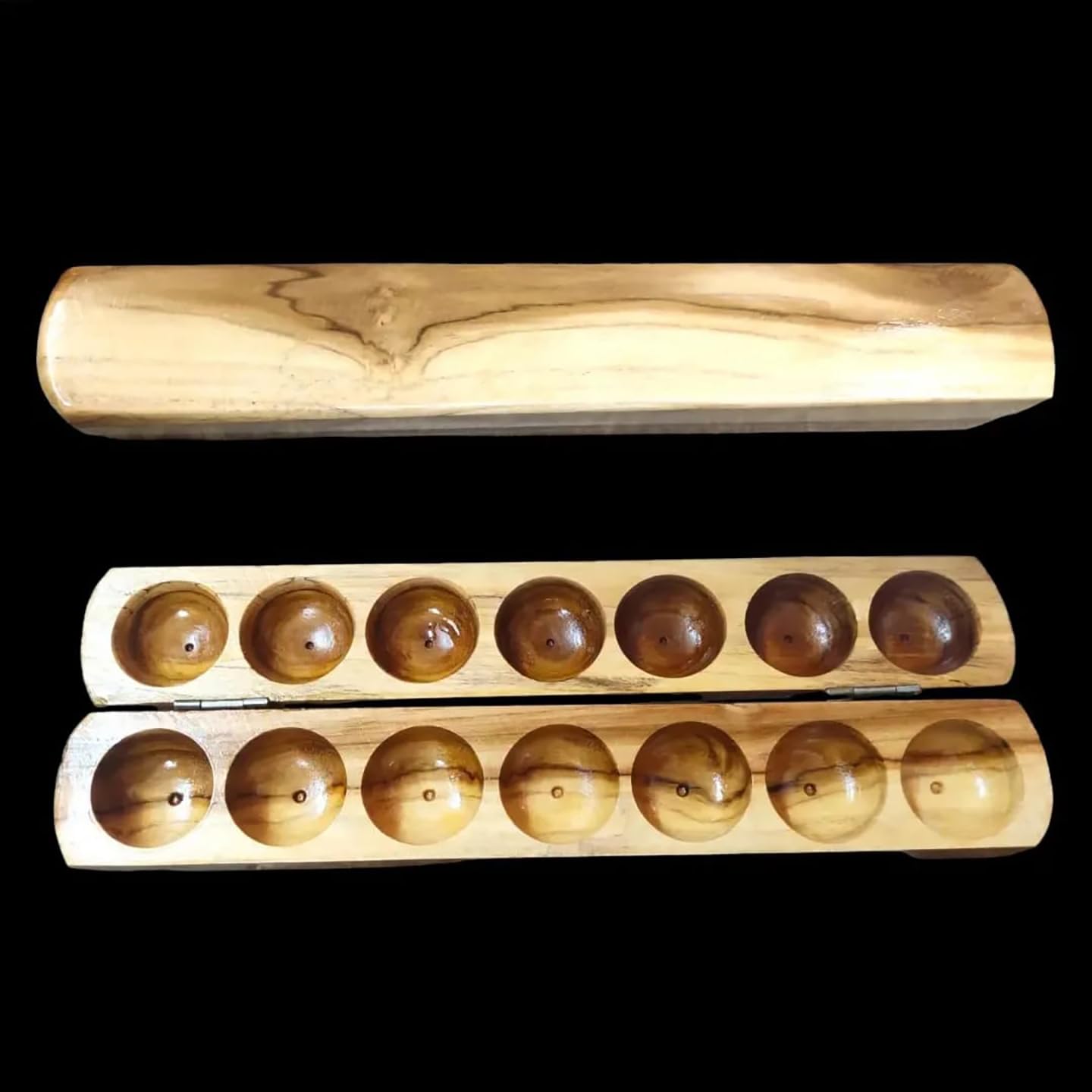 Paljji Handicrafts Vamana Guntalu/Pallanghuzi/Mancala Wooden Board Game with 70 Cowrie Shells - 14 Pit- Premium Teak Wood with Glossy Finishing - Best Gift for Kids (B0D66NN4GT) Amazon Price History, Amazon Price Tracker