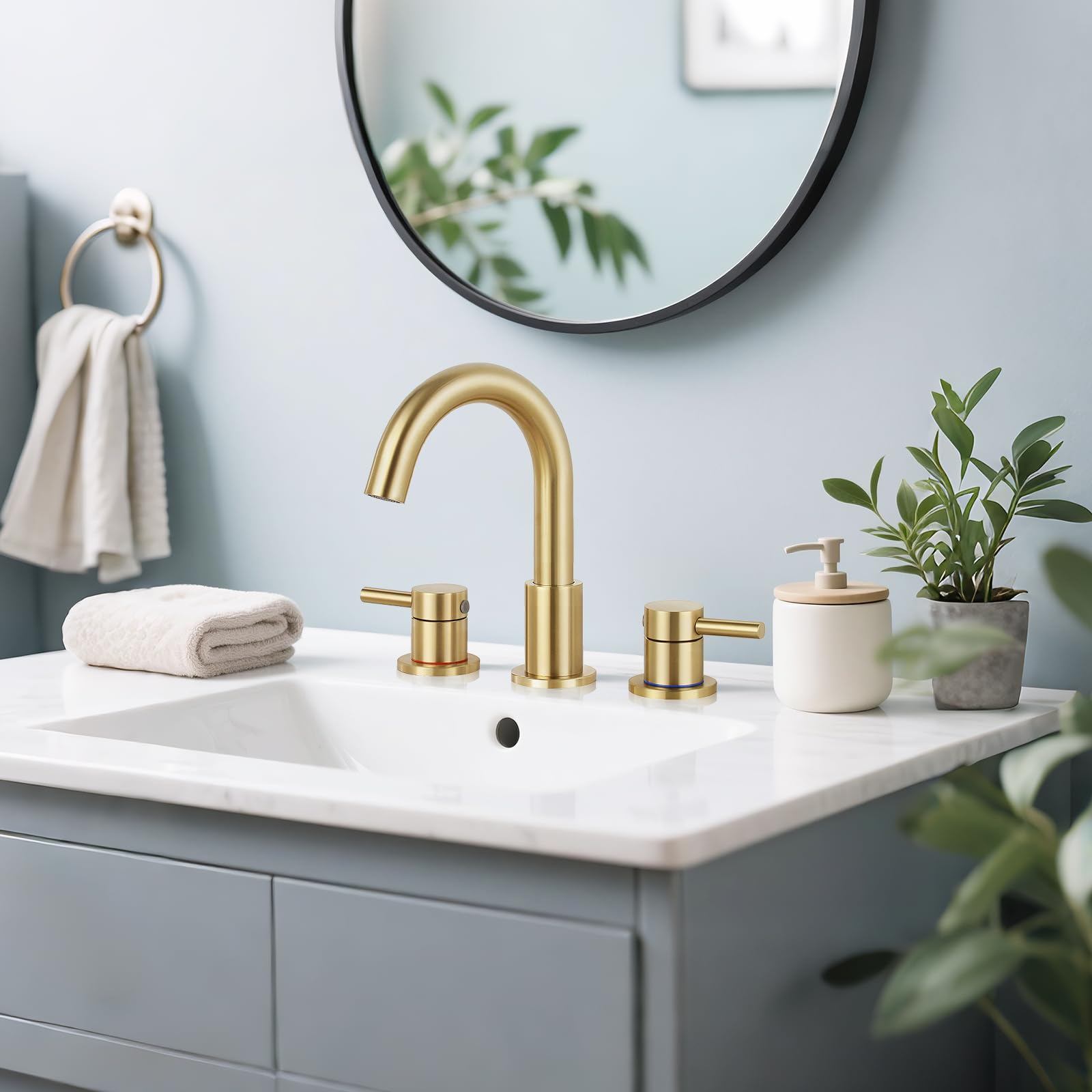 Brushed Gold 2-Handle Bathroom Faucet - FREE SHIPPING -3