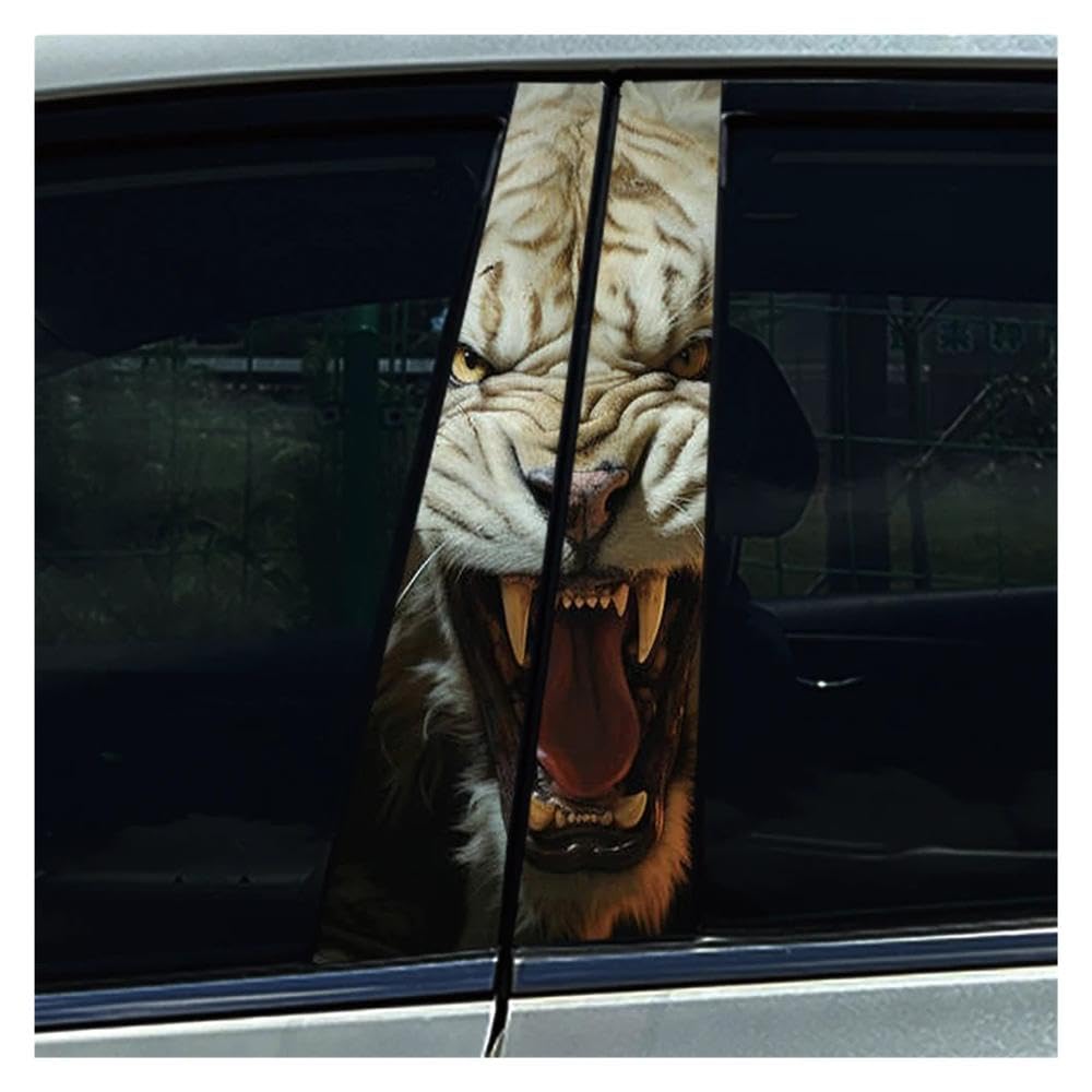 Autocollants voiture colonne centrale style yeux de loup pour personnalisation urbaine