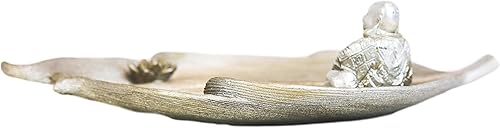 Miniatura 6 de Ebros Gift Buddhism Hotei Laughing Buddha sentado en Bodhi hoja de árbol con flor de loto incienso soporte quemador figura Zen Feng Shui hogar