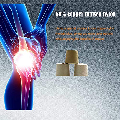 Image of JIUFENTIAN Copper Knee Braces for Knee Pain for Men and Women -Knee Sleeves Copper Knee Compression Sleeves for Knee Pain, Arthritis, Sports and Recovery Support (Copper-Blue, X-Large (Pack of 1))
