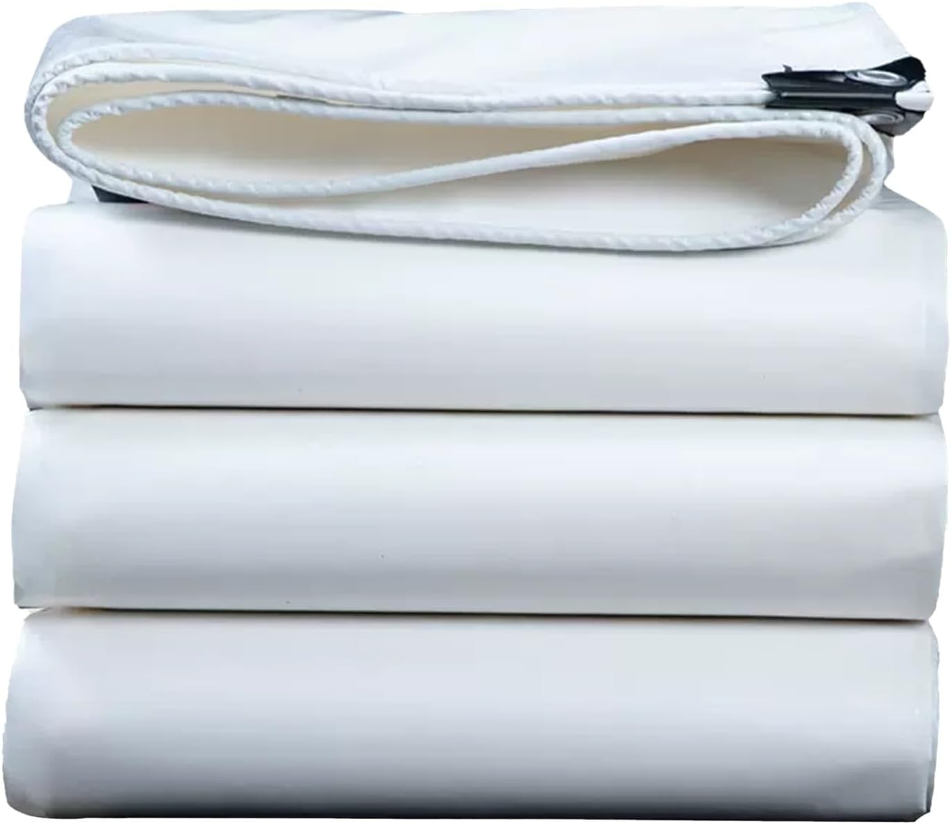 Heavy Duty Canvas Tarp Sheet Cover 3x3m 4x4m White Waterproof Tarpaulin with Reinforced Grommets for Rainproof Canopy Tent(1x3m)