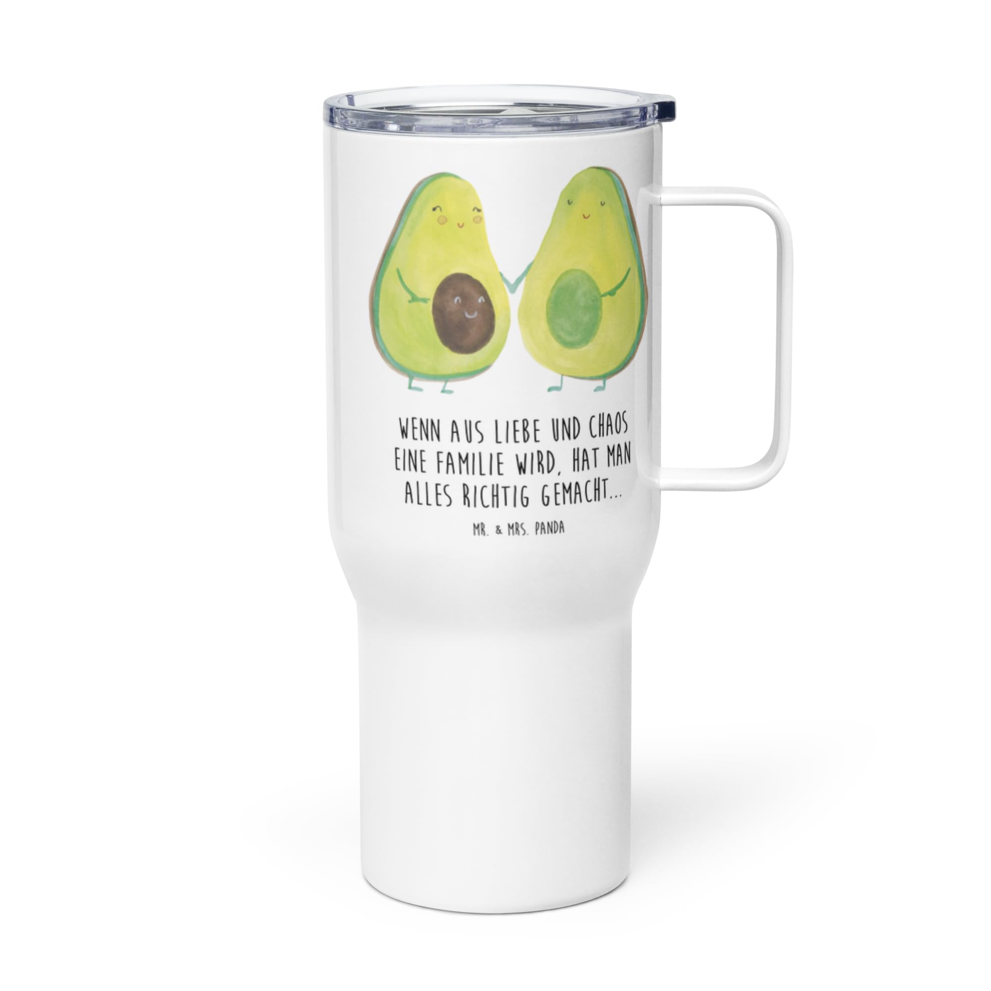 Mr. & Mrs. Panda Thermobecher Avocado Pärchen - Geschenk, Familie, thermosbecher, Avocados, Großer, Teetasse, Kinder, Liebe, Kaffee-Thermobecher, Kaffee-to-go-Becher