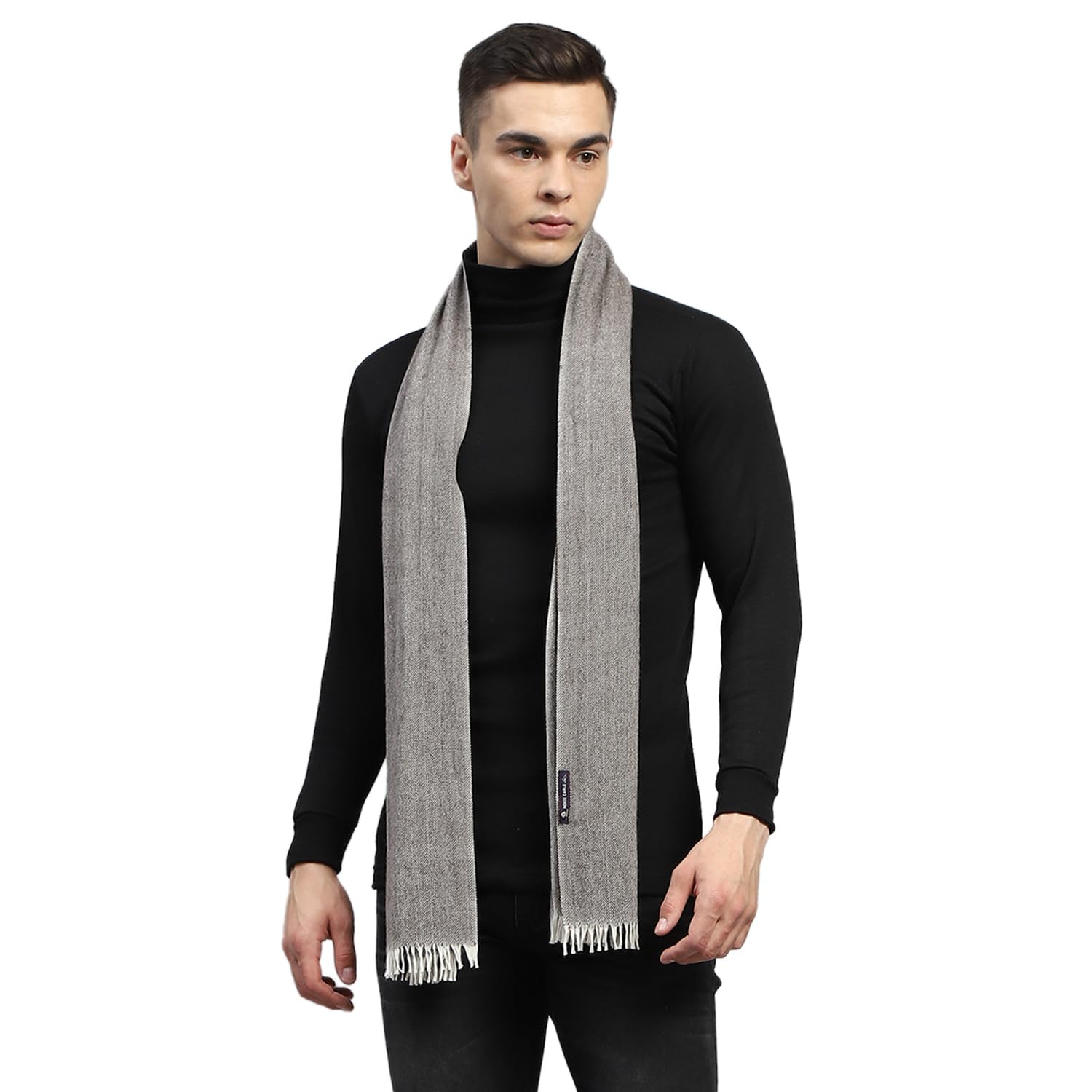 monte carlo Mens Self Design Grey Muffler (224MUF7917-0-13)-picture-21
