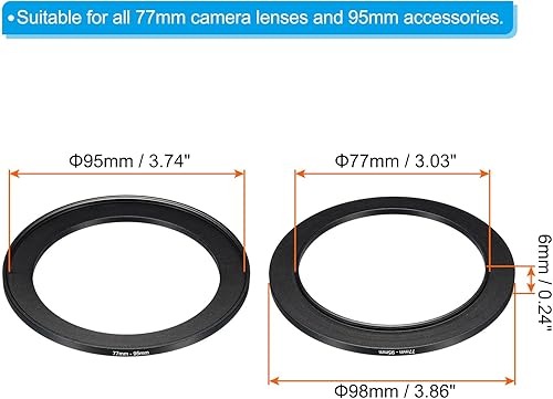 Vista 51 de PATIKIL Anillo escalonado de metal de 1.339 in-1.929 in, anillo adaptador de filtro de lente de cámara, anillo adaptador de filtro de aluminio