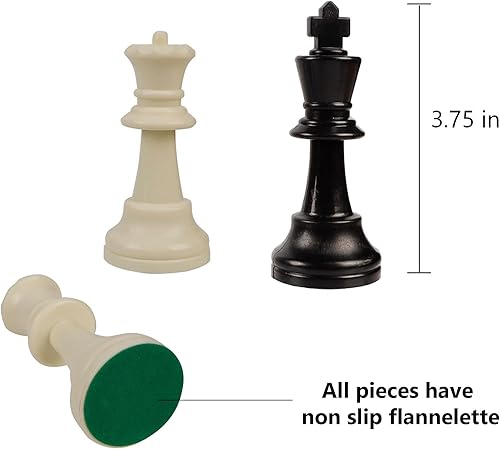 Miniatura 2 de Juegoal Solo piezas de ajedrez de plástico, 32 piezas cada una, figuras de rey de 3.75 pulgadas, piezas de estatuilla de peones de juego de ajedrez,