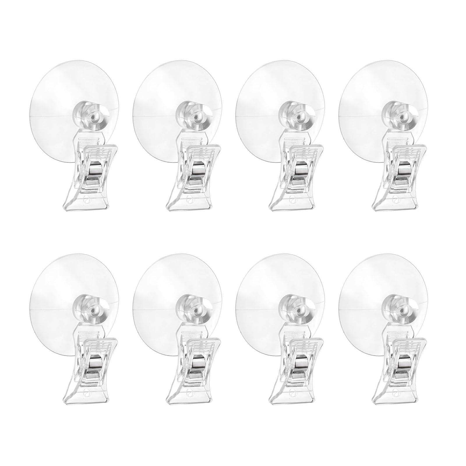 Klynovalu Multipurpose Suction Cup Hook Clips 8 Packs Clear Designs and Sturdy Holders for Domestic Use Household Accessory Home Organization Tools