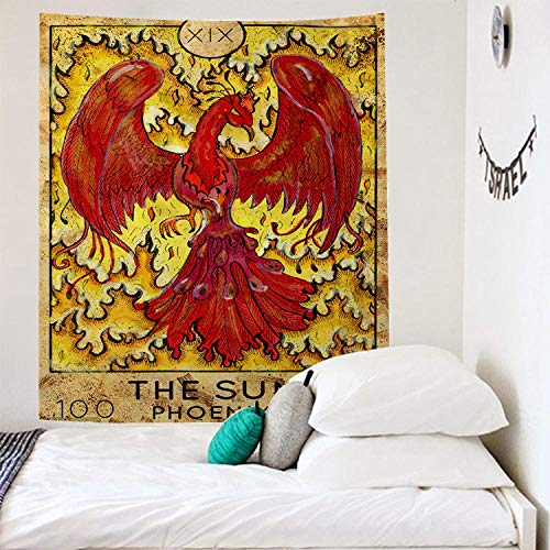 Tapisserie Murales, Bohème Vintage Wall Hanging Tapisserie Tarot Astrologie Le Soleil, Phoenix Art Decor Rectangulaire Verticale Imprimer Tissu Pour Salon Chambre À Coucher Cover