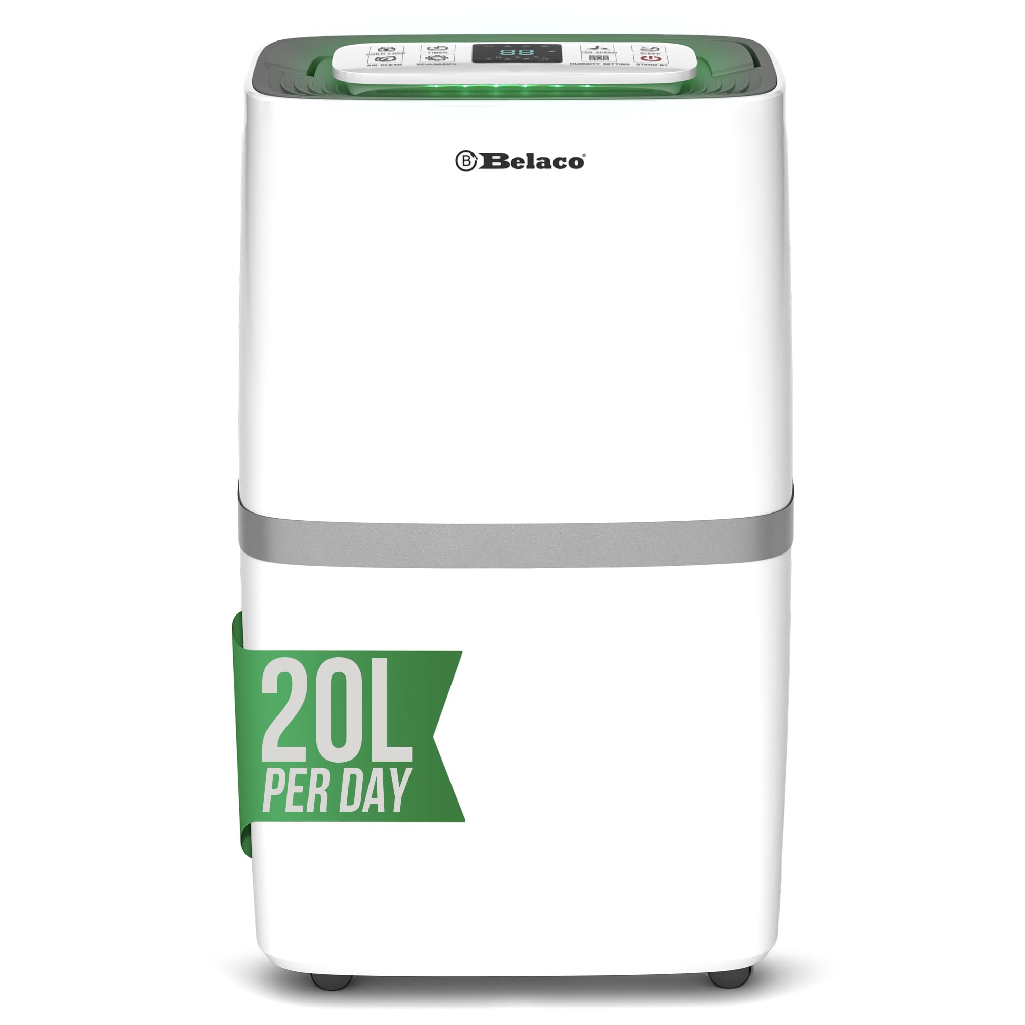 Belaco Dehumidifier 20L/Day with Digital Display, Sleep Mode, Auto Drainage Dehumidifiers ...