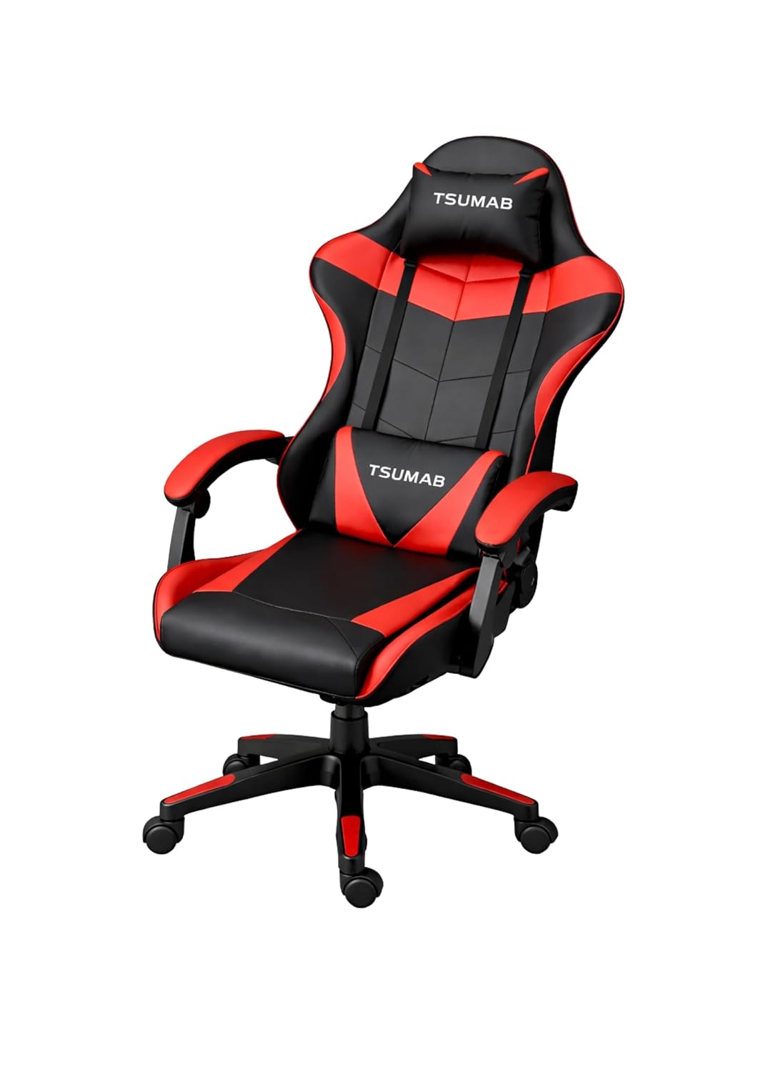 TSUMAB Ergonomic Gaming Chair with Adjustable Recline, Padded Armrests & Lumbar Support – Heavy Duty Office & Gaming Chair...